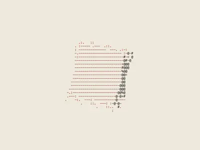 ASCII art generator for logos example: ASCII Logo Extrude, Paper print preset