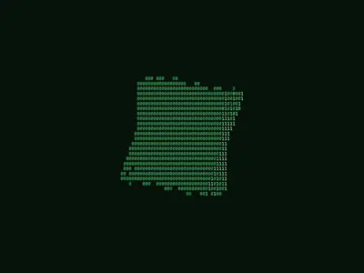 ASCII art generator for logos example: ASCII Logo Extrude, Terminal preset