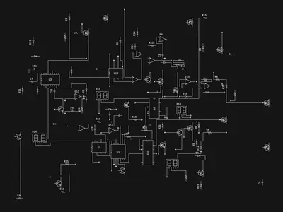 Circuit board pattern generator example: Circuit Blueprint, Dense Schematic preset