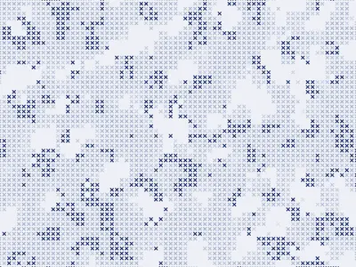 Cross stitch effect generator example: Cross Stitch Clusters, Dense field preset