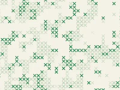 Cross stitch effect generator example: Cross Stitch Clusters, Moss preset
