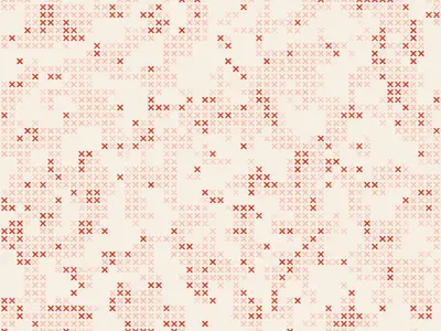Cross stitch effect generator example: Cross Stitch Clusters, Red thread preset
