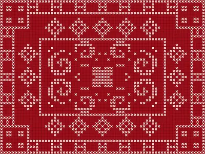 Cross stitch pattern generator example: Cross-Stitch Tile, Antique red preset