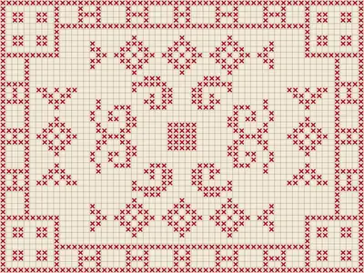 Cross stitch pattern generator example: Cross-Stitch Tile, Cross-stitch preset