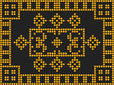Cross stitch pattern generator example: Cross-Stitch Tile, Gold beads preset