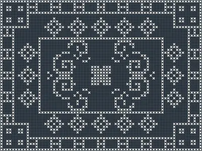 Cross stitch pattern generator example: Cross-Stitch Tile, seed 1207
