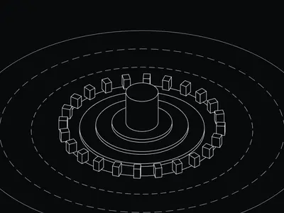 Isometric illustration generator example: Isometric Wireframe Scene, seed 1207