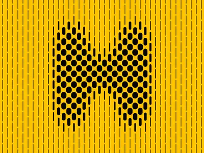 Kinetic typography generator example: Letter Dash Lines, Yellow classic preset