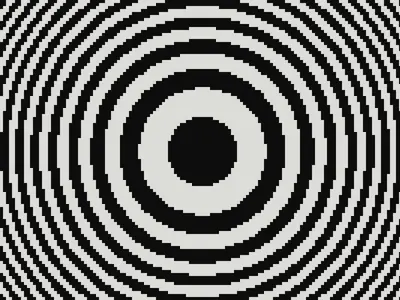 Moiré pattern generator example: Math Plot Grid, Fine rings preset