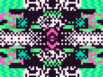 Pixel art pattern generator example: Mirror Pixel Totem, Acid garden preset