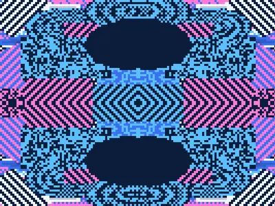 Pixel art pattern generator example: Mirror Pixel Totem, Fine grid preset