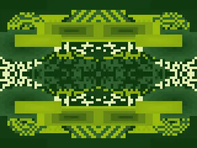 Pixel art pattern generator example: Mirror Pixel Totem, Gameboy relic preset