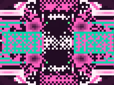 Pixel art pattern generator example: Mirror Pixel Totem, seed 1207