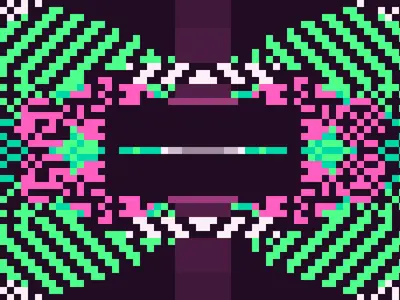 Pixel art pattern generator example: Mirror Pixel Totem, seed 58311