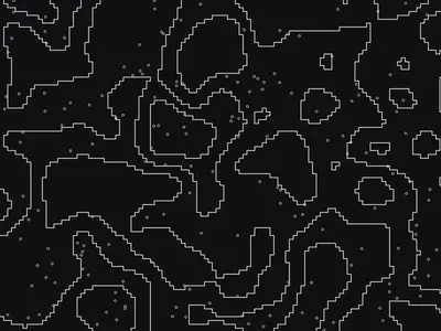 Topographic map generator example: Contour Field, Blueprint night preset