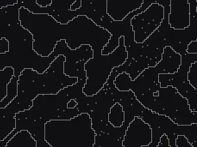 Topographic map generator example: Contour Field, seed 1207