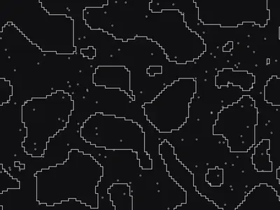 Topographic map generator example: Contour Field, seed 58311